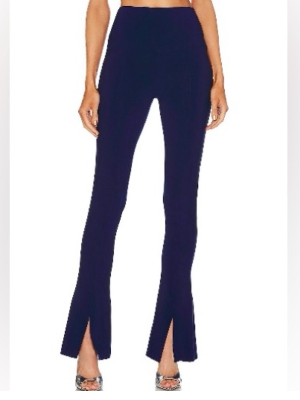 Norma Kamali NWT SPAT Leggings True Navy High Waist Flare Pants Small S/32